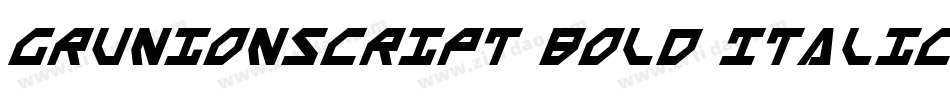 GrunionScript Bold Italic字体转换